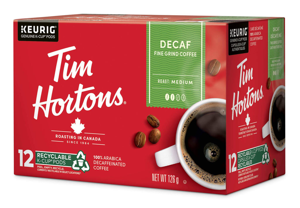 Tim Hortons Decaf Single Serve K-Cups, 12 Count {Imported from Canada}