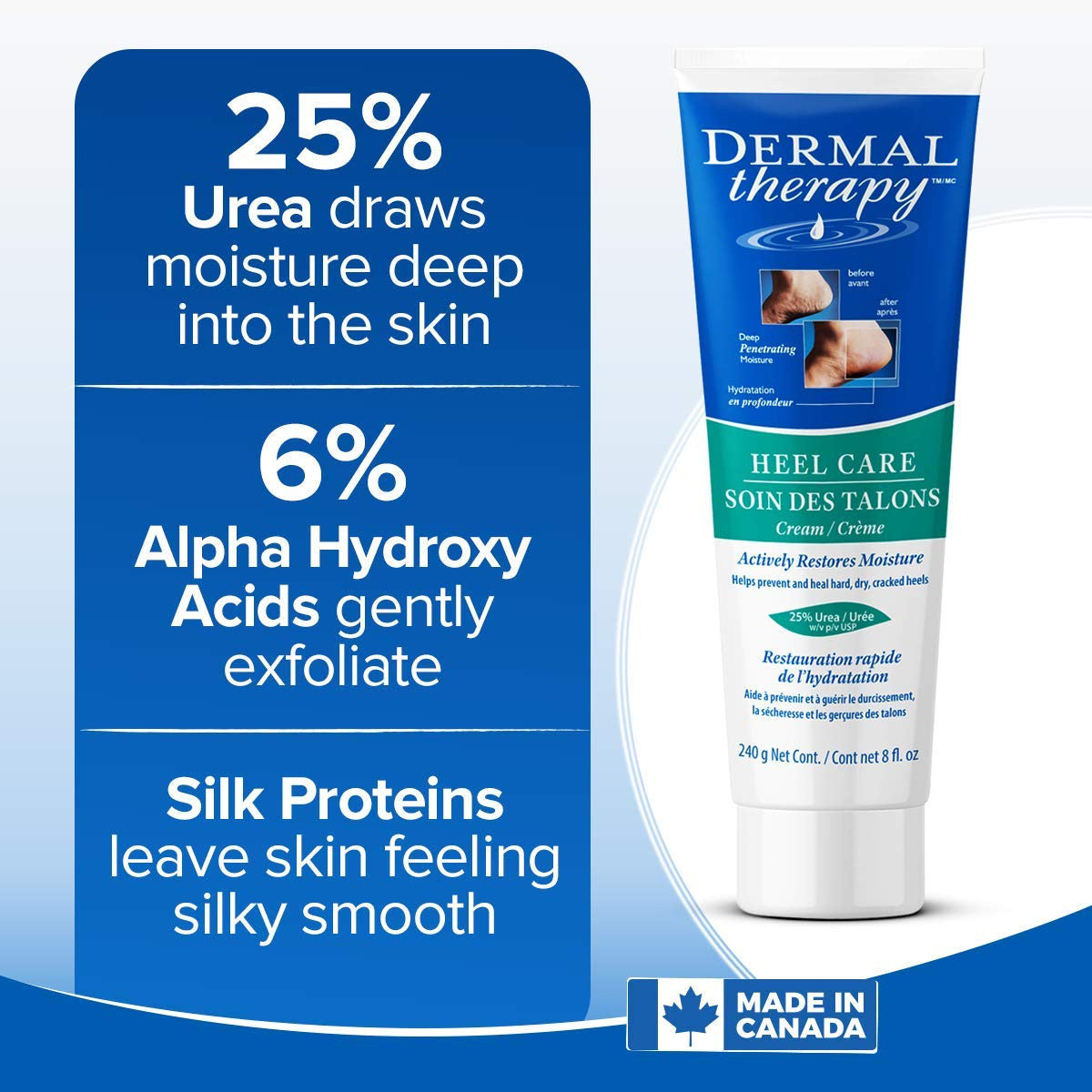 Dermal Therapy Actively Restores Moisture Heel Care 8Oz (240ml) {Canadian}