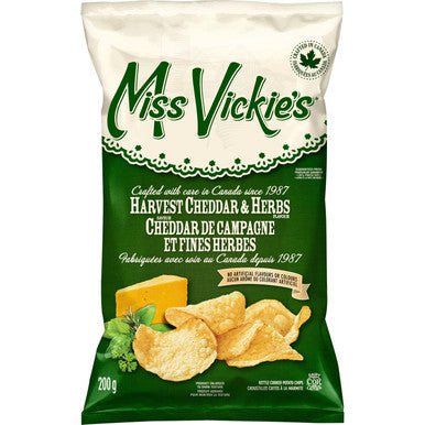 Miss Vickie's Kettle Cooked Harvest Cheddar & Herbs Chips 200g/7.1 oz. {Canadian}