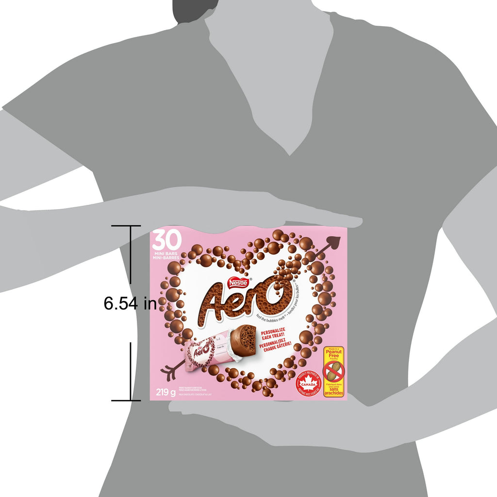 Nestle Aero Valentine's Day Milk Chocolate Mini Bars, 30ct., 219g/7.7 oz. - Size Chart