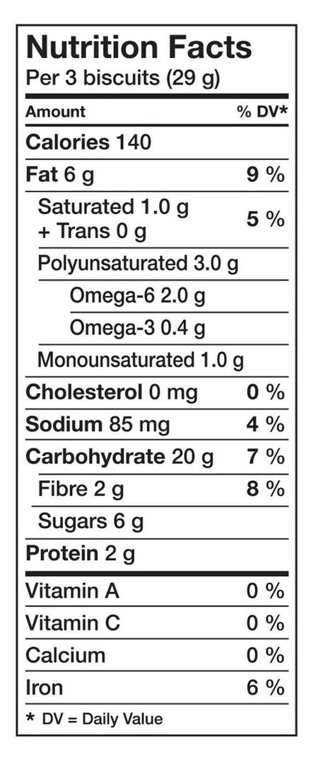 Peek Freans Lifestyle Blueberry Brown Sugar with Flax Cookies 290g/10.2 oz., 2pk {Imported from Canada}