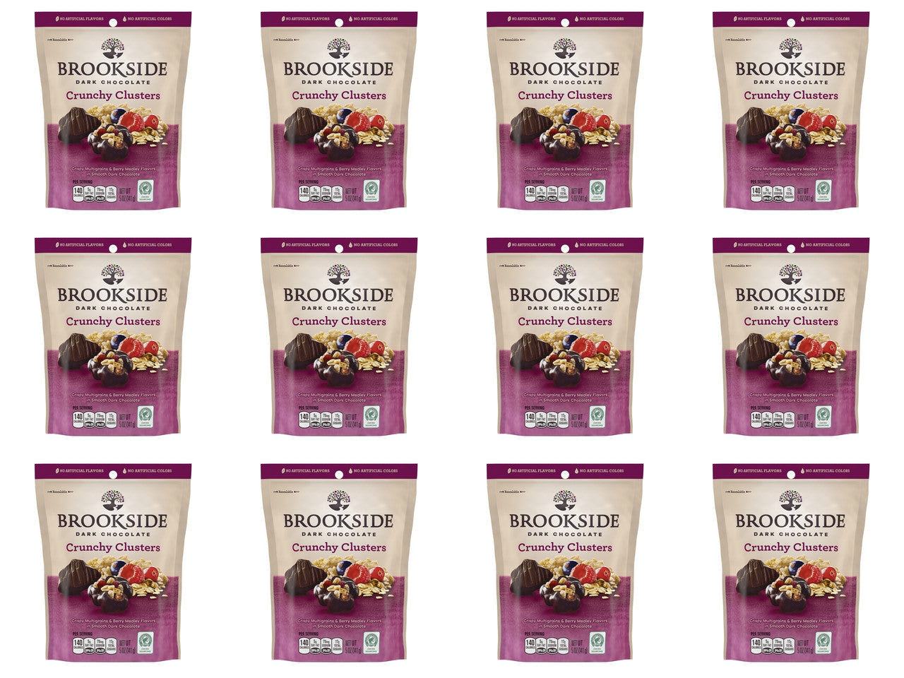 BROOKSIDE Dark Chocolate Crunchy Clusters, Berry Medley, 167g/5.9 oz., (Pack of 12)