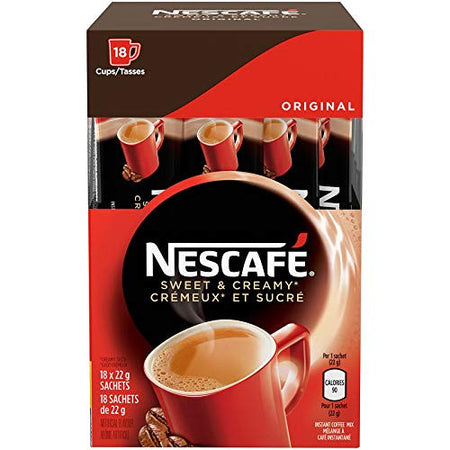 Nescafe Sweet & Creamy Original Sachets, 18ct x 22g, (Imported from Canada)