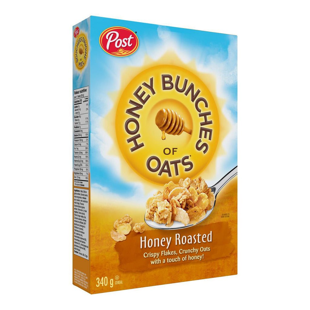 Post Honey Bunches of Oats Honey Roasted Cereal, 340g/12 oz. Box {Imported from Canada}