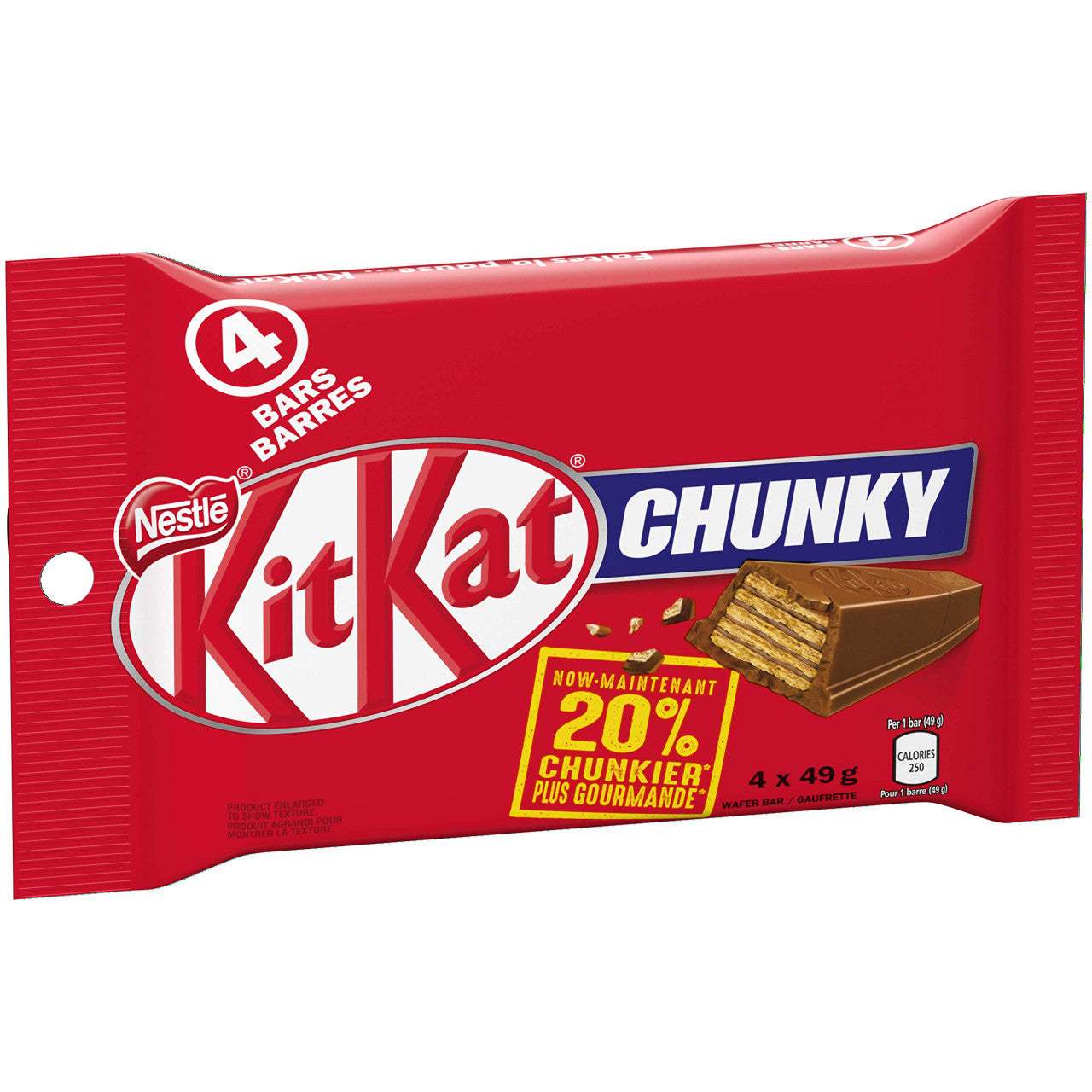 Nestle Kitkat Chunky Chocolate Bars Multipack, 4 X 49g, 196g/6.9 oz., {Imported from Canada}