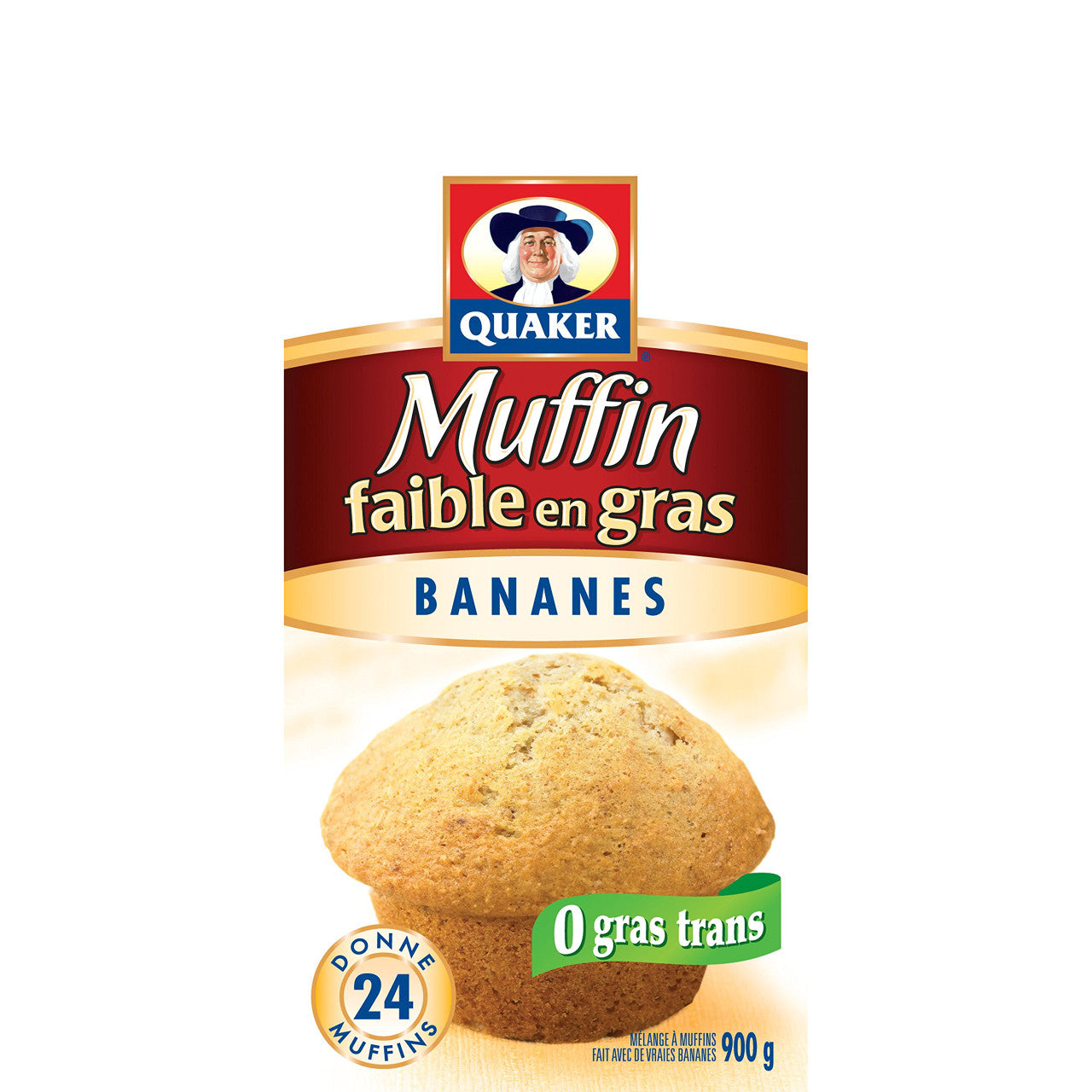Quaker Muffin Mix Low Fat Banana, 12ct, 900g/31.7 oz., {Imported from Canada}