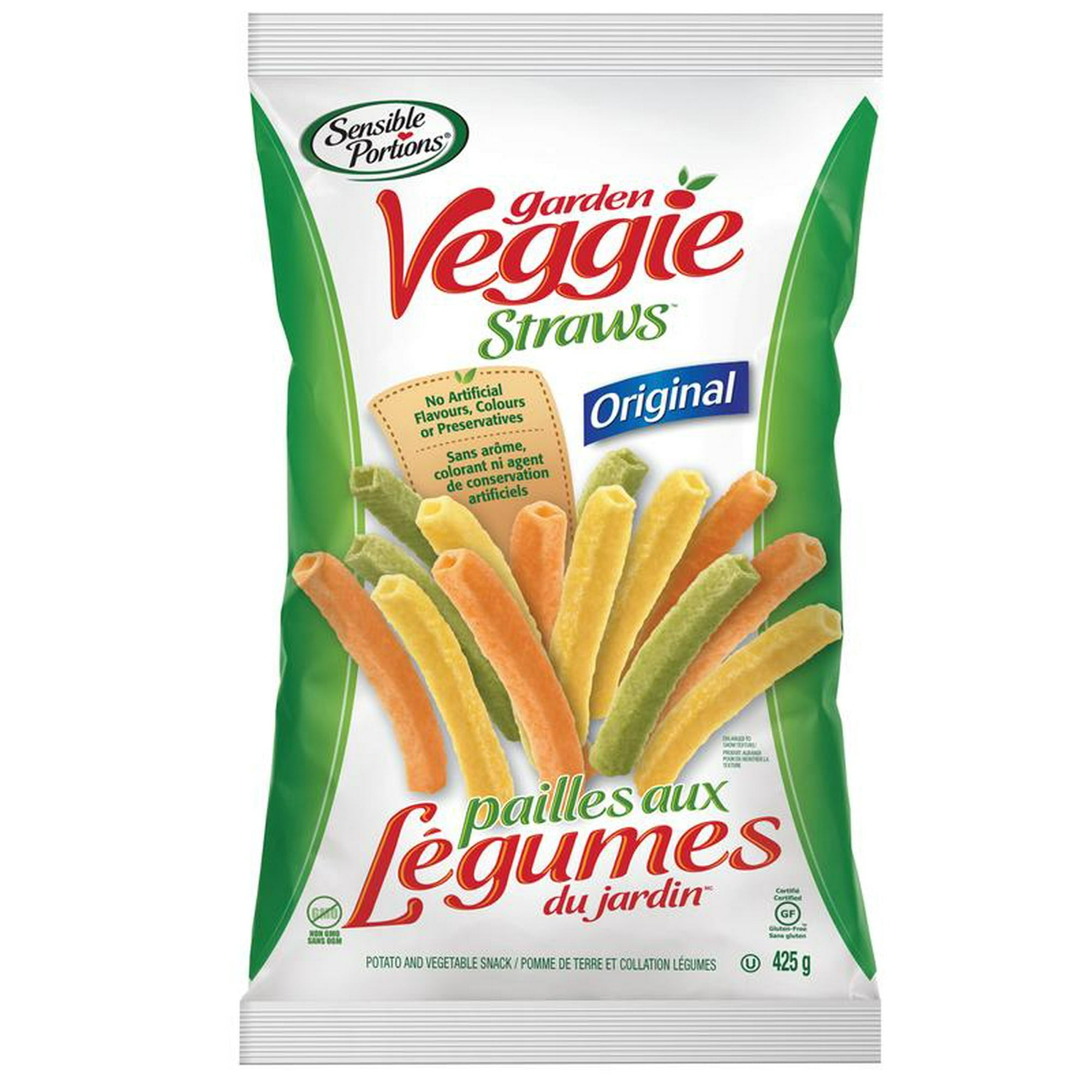 Sensible Portions Veggie Straws, Original Flavor, 425g/15 oz. Bag - Front