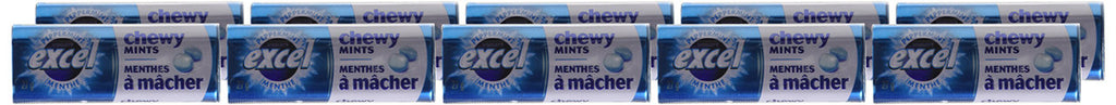 Excel Chewy Mints Peppermint, 27g x 10 Count (Imported from Canada)