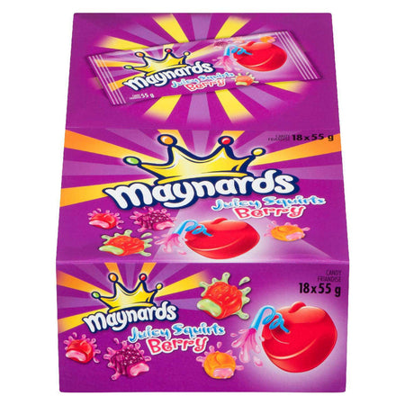 Maynards Juicy Squirts Berry Gummy Candy, 55g/1.9oz., (Pack of 18) {Imported from Canada}