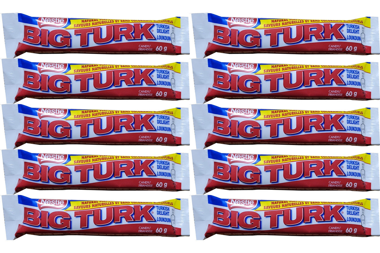 Big Turk Chocolate Bars Turkish Delight(Lot of 10) 60g {Imported from Canada}