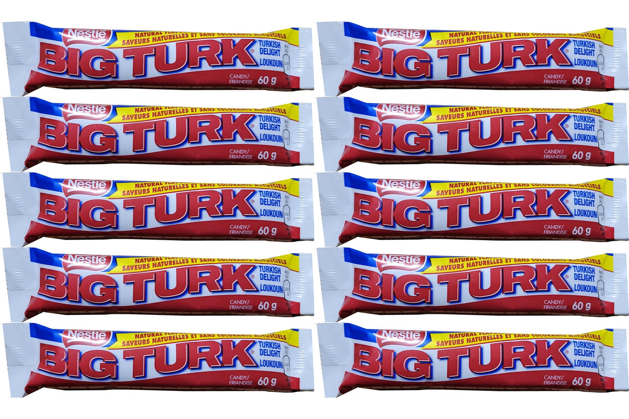 Big Turk Chocolate Bars Turkish Delight(Lot of 10) 60g {Imported from Canada}
