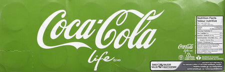 Coca-Cola Life Soft Drinks, 355mL Cans, 12 Pack, {Imported from Canada}