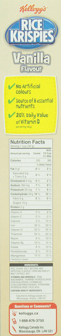Kellogg's Rice Krispies Vanilla Cereal 395g/13.93oz {Imported from Canada}