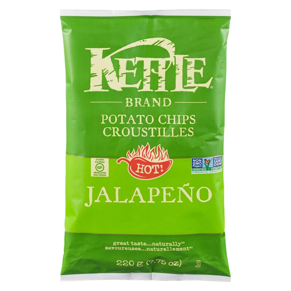 Kettle Chips, HOT Jalapeno Flavour, 220g/7.8oz {Imported from Canada}
