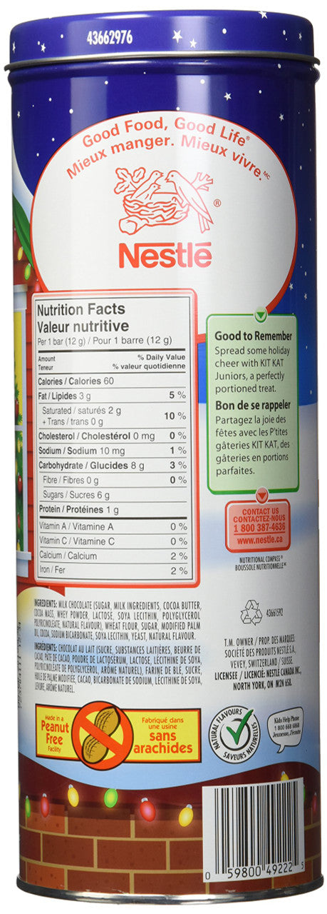 Nestle Kit Kat Snack -24ct/288g Christmas Holiday Tin {Imported from Canada}