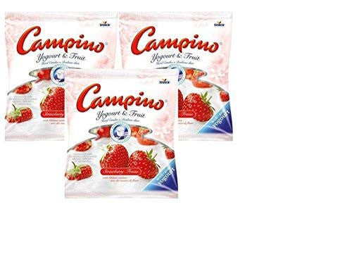Campino Strawberry Yogurt and Fruit Hard Candies (3 pack) {Imported from Canada}