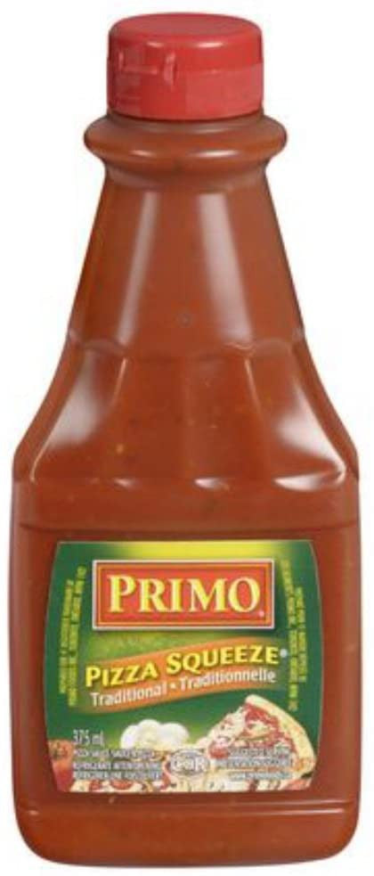 Primo Pizza Squeeze Traditional Pizza Sauce, 375ml/12.7 fl. oz., {Imported from Canada}