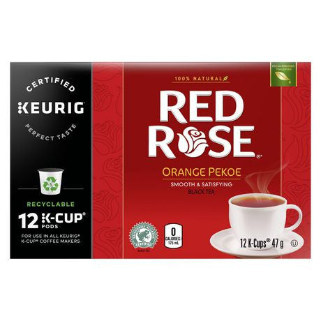 Red Rose Orange Pekoe Tea Keurig K-Cup Pods 12 cups, (Imported from Canada)
