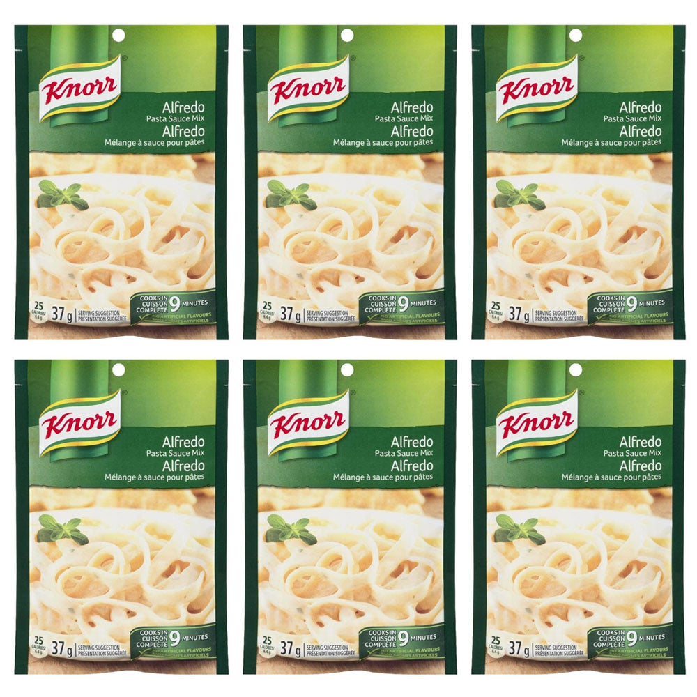 Knorr Pasta Sauce Mix, Alfredo, 37g/1.3 oz, (6 Pack) {Imported from Canada}