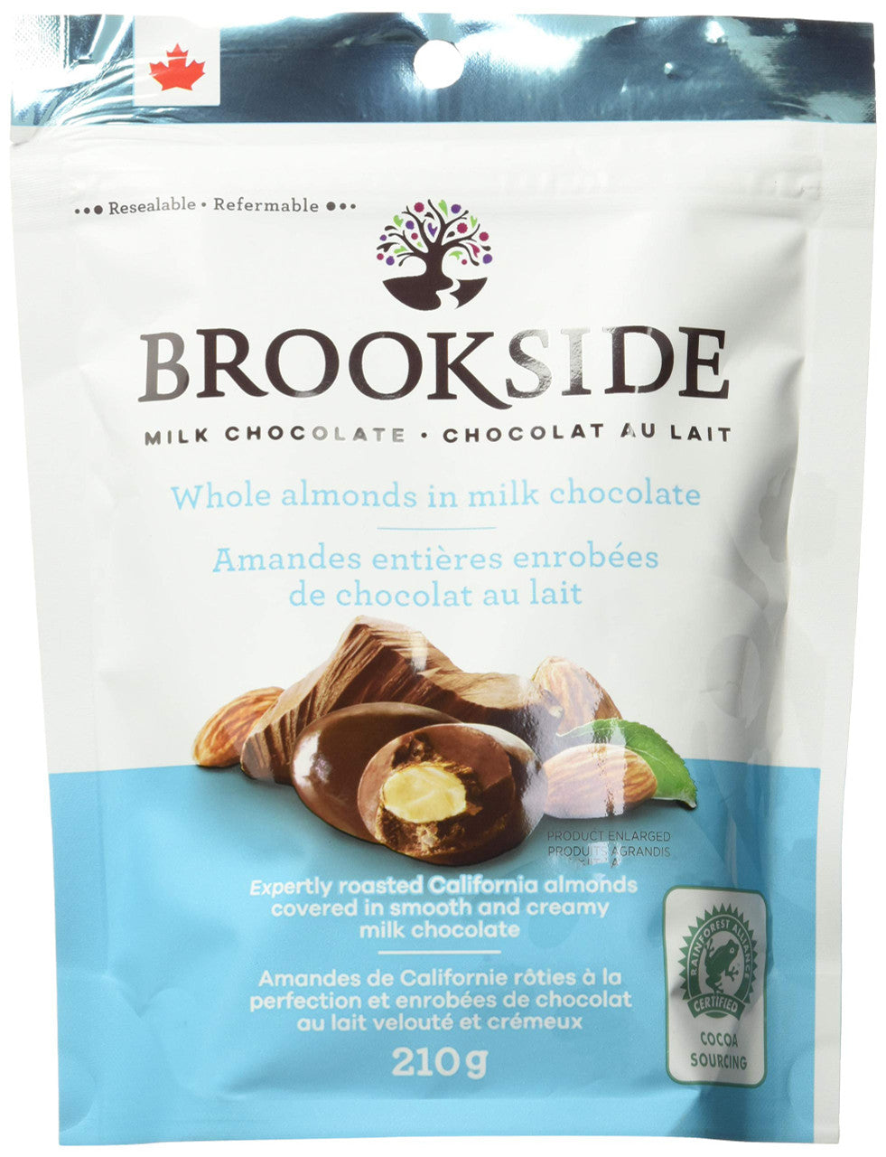 BROOKSIDE Milk Chocolate, Whole Almonds, 210g/7.4 oz. {Imported from Canada}