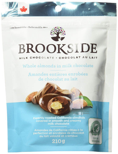 BROOKSIDE Milk Chocolate, Whole Almonds, 210g/7.4 oz. {Imported from Canada}