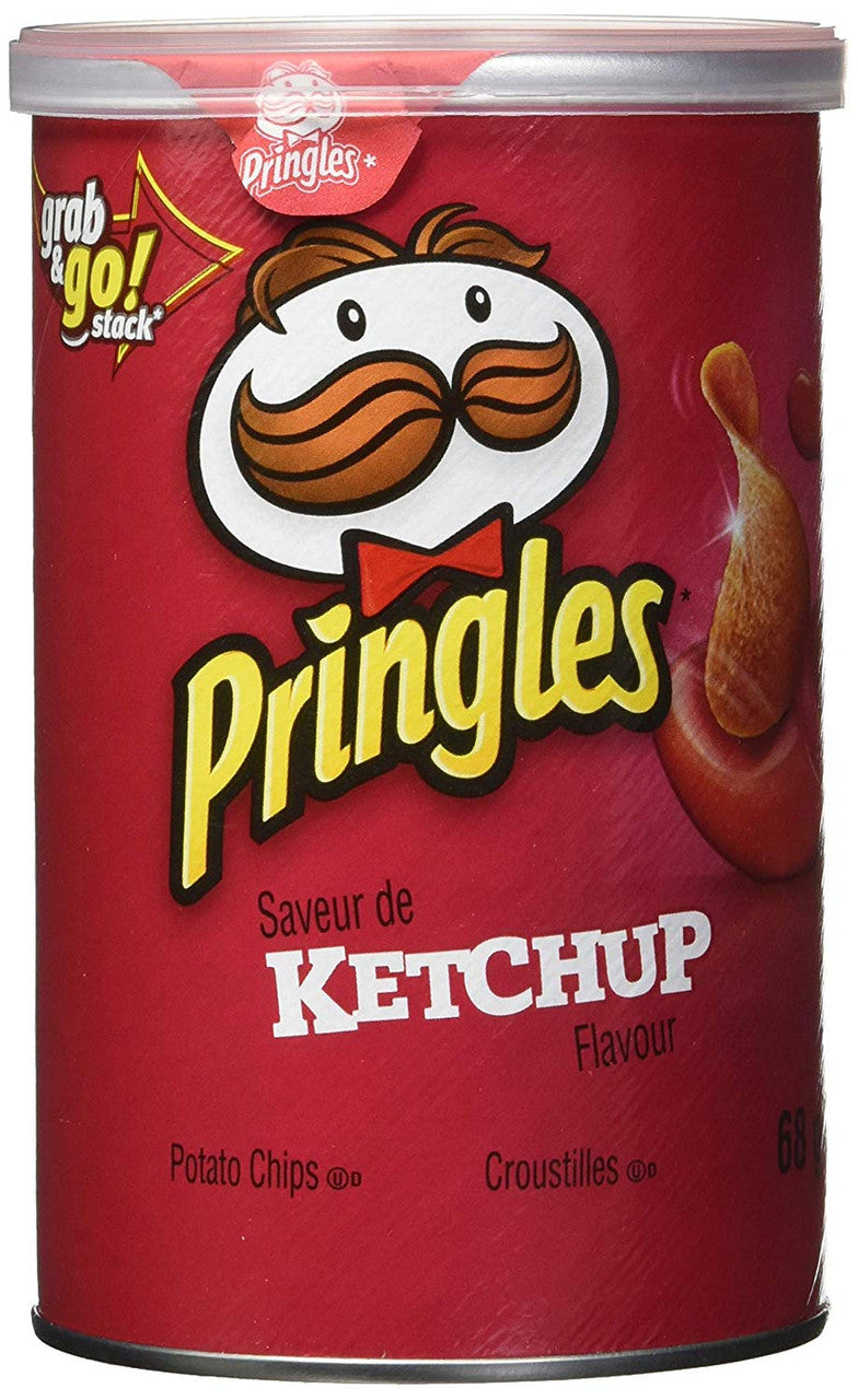 Pringles Ketchup Potato Chips 68g/2.4oz, Cans, 12pk, {Imported from