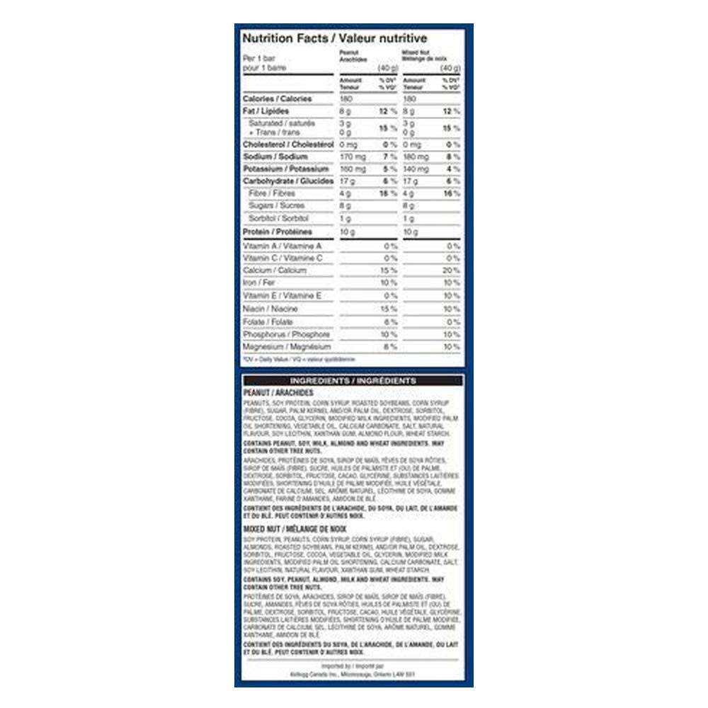 Kellogg's Vector Protein Bars Jumbo Variety Pack, 640g/22.5oz {Imported from Canada}