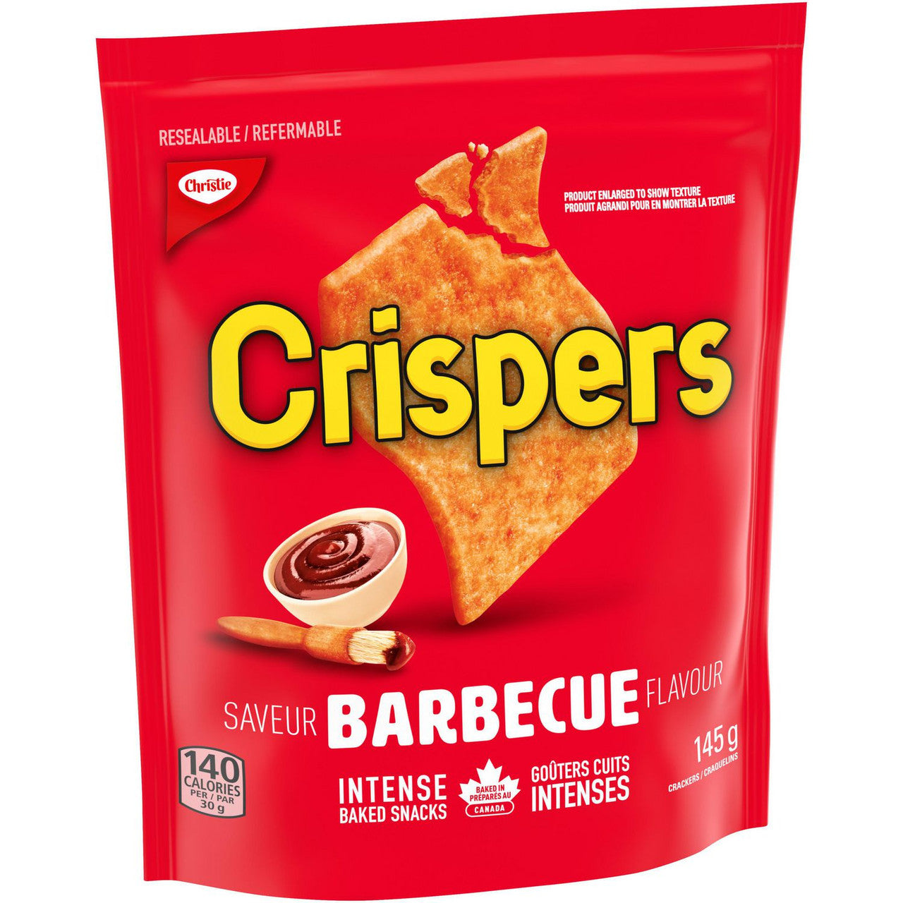 Christie Crispers, Barbecue Crackers, 145g/5.1 Ounce, Bag, {Imported from Canada}