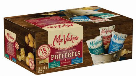 Miss Vickie's Favourities Kettle Cooked Variety Pack Chips 18ct/24g {Canadian}