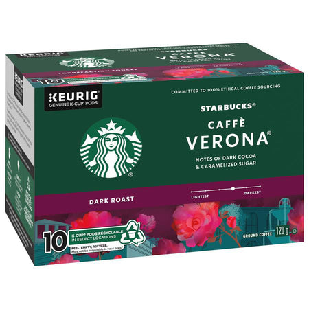 Starbucks Caffe Verona Medium Roast Coffee, K-Cups, 10 Count Box {Imported from Canada}