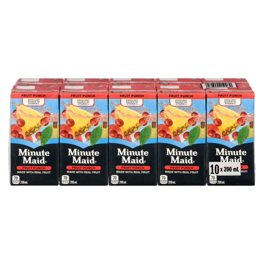 Minute Maid Fruit Punch Juice Boxes Perfect for On-The-Go, 10x200ml, 2L/67.6 fl. oz. - Front Of Package