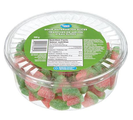 Great Value, 500g/1.1lbs., Tub of Sour Watermelon Slices, {Imported from Canada}