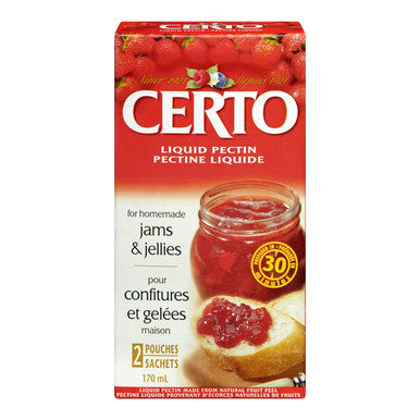 CERTO Pectin Liquid, 170ml/5.7oz., 24pk., {Imported from Canada}