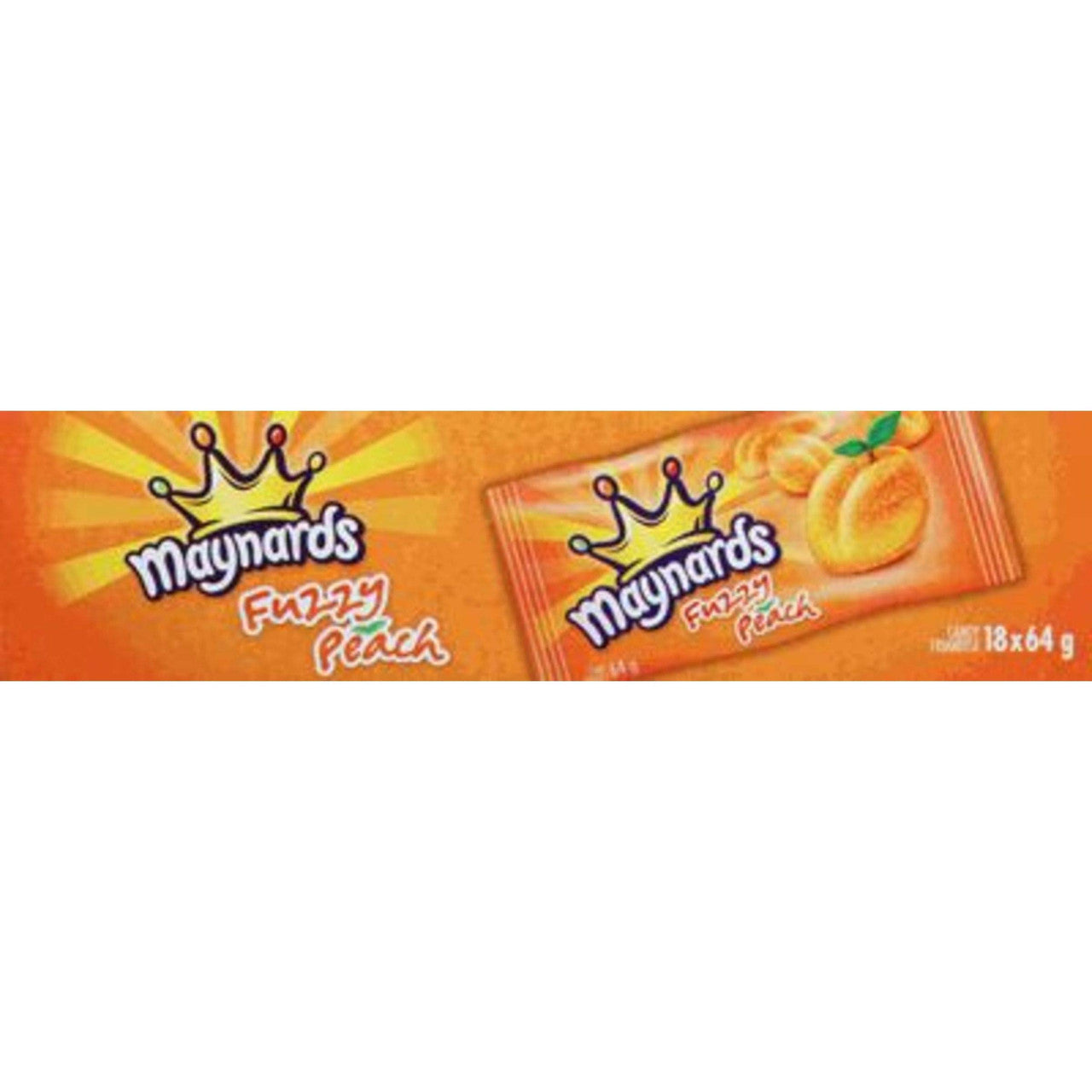 Maynards Fuzzy Peach Candy, 64g (Pack of 18) (Imported from Canada)