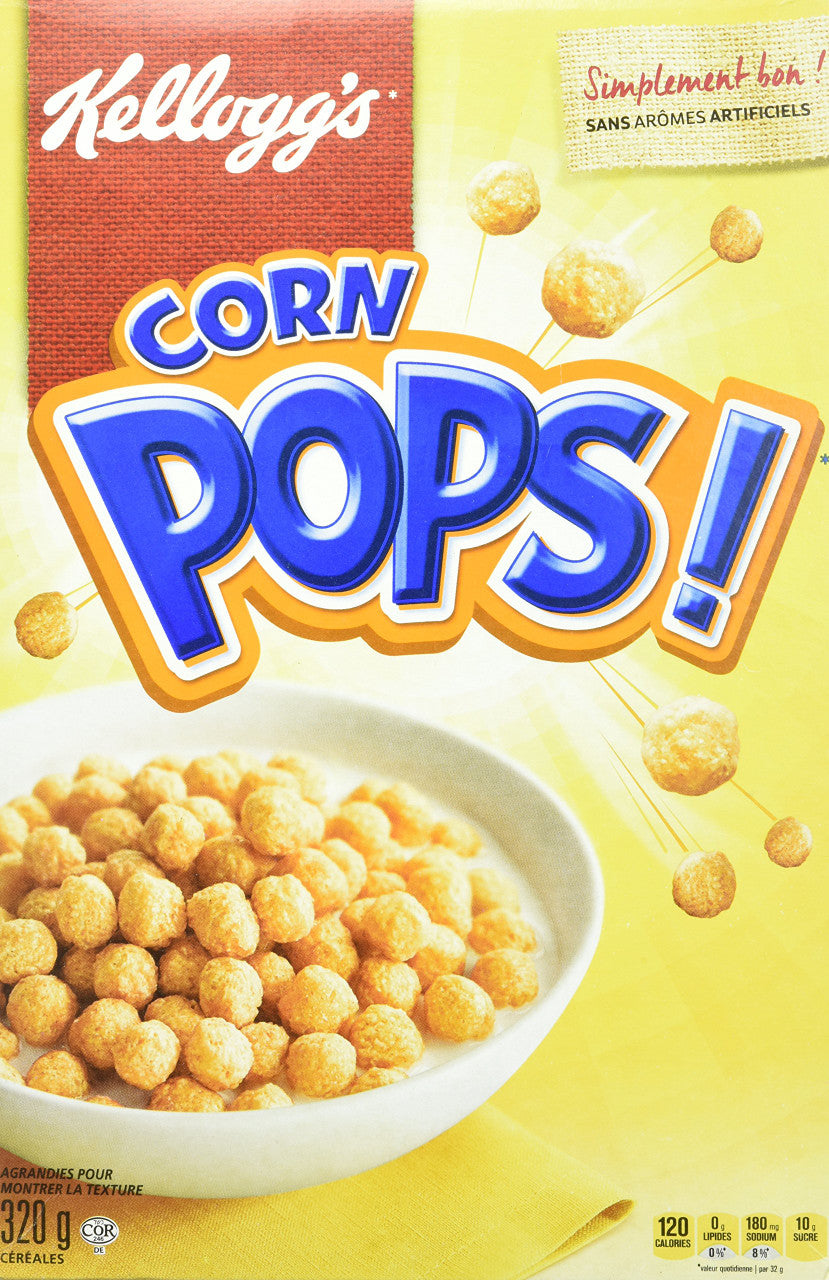 Corn Pop Kellogg’s Corn Pops Cereal 320g/11.3 oz., {Imported from Canada}