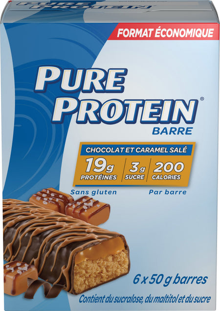 Pure Protein,Gluten Free, Snack Bars, Chocolate Salted Caramel, 50g/1.8oz., 6ct, {Imported from Canada}