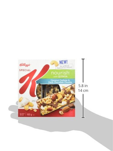 Kellogg's Special K Nourish Bar with Quinoa, Coconut Cashew and Dark Chocolate Chunks, 165g (Imported from Canada)