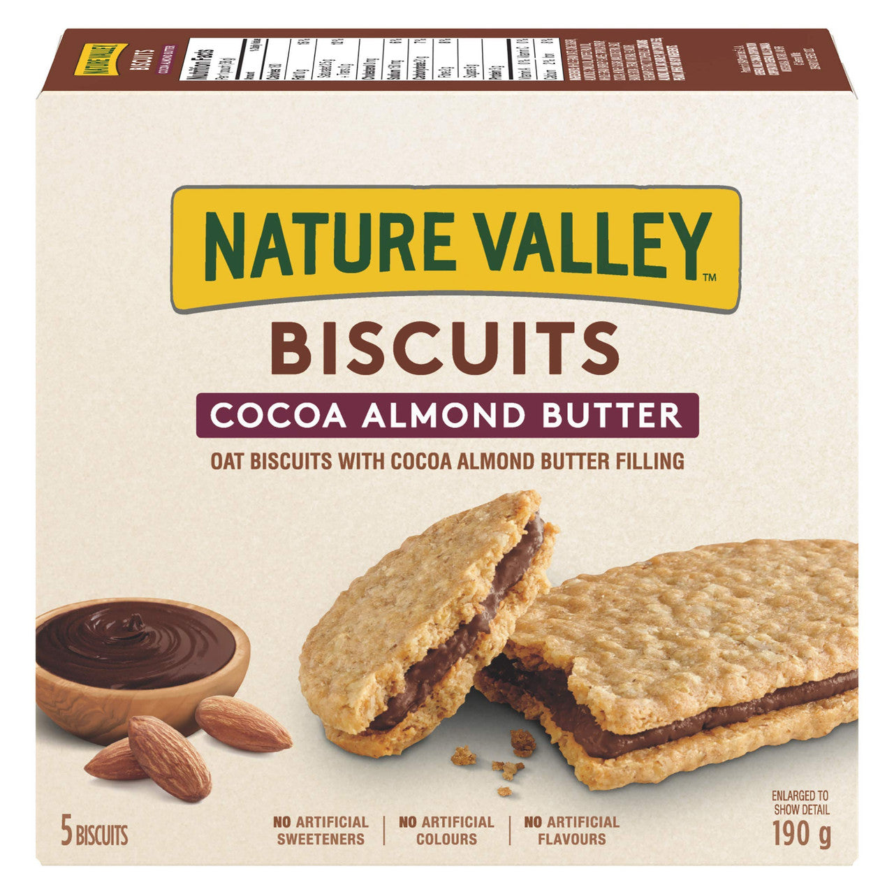 NATURE VALLEY Biscuits with Cocoa Almond Butter, 5ct, 190g/6.7oz, {Imported from Canada}