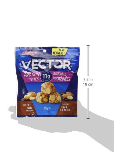 Kellogg's Vector Protein Bites, Coffee Nut Flavour, 170g/6oz. (Imported from Canada)