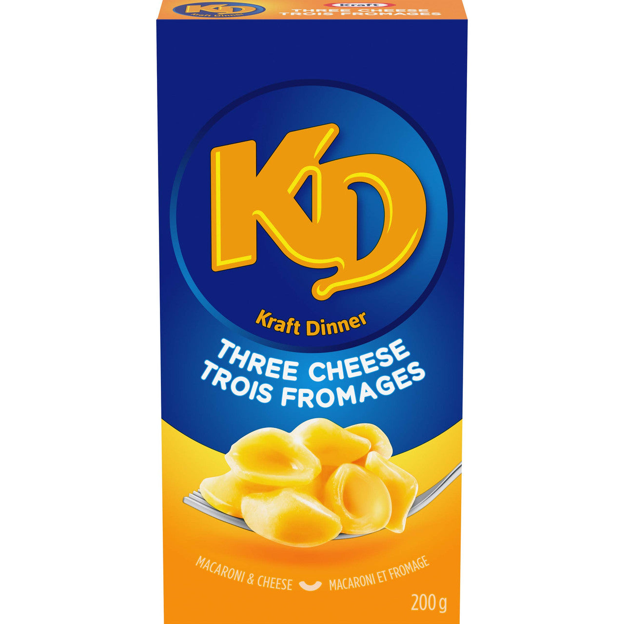 Kraft Dinner, Three Cheese, Macaroni & Cheese, 200g/7.1oz.,(Pack of 24) {Imported from Canada}