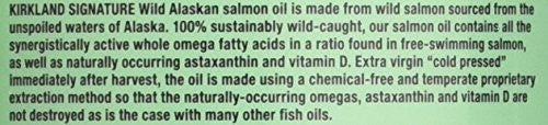 Kirkland Signature 100% Wild Alaskan Salmon Whole Fish Oil, 320 Softgels, {Imported from Canada}