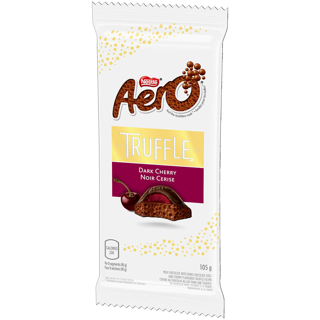 Nestle Aero Truffle Dark Cherry Chocolate Bar, 105g/3.7oz., {Imported from Canada}
