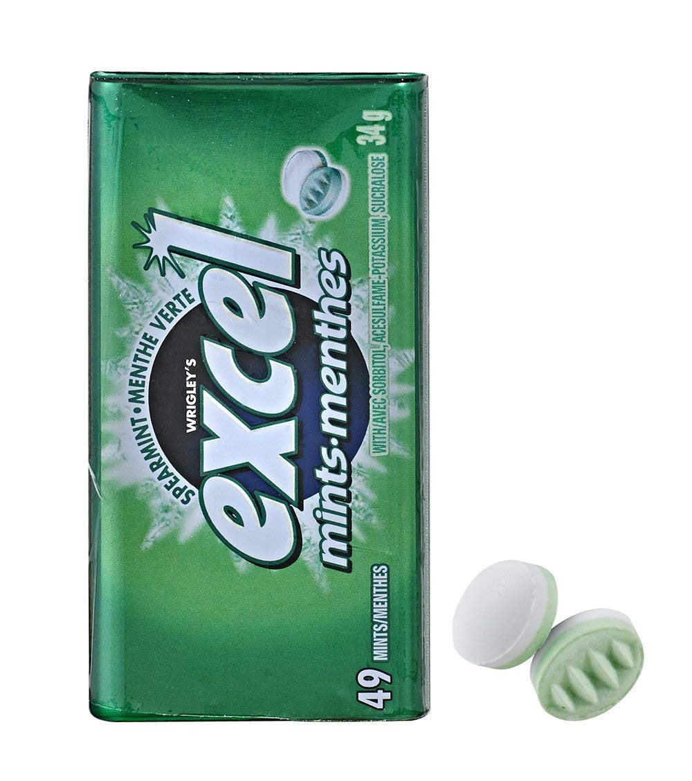 Excel Mints Spearmint, (34g/1.2 oz.), Tin, 8 Count, {Imported from Canada}