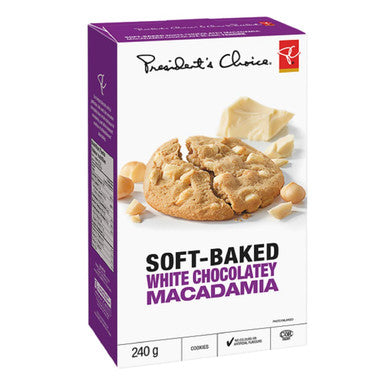 President's Choice White Chocolate MACADAMIA NUT Cookies 240g/8.5oz, {Imported from Canada}
