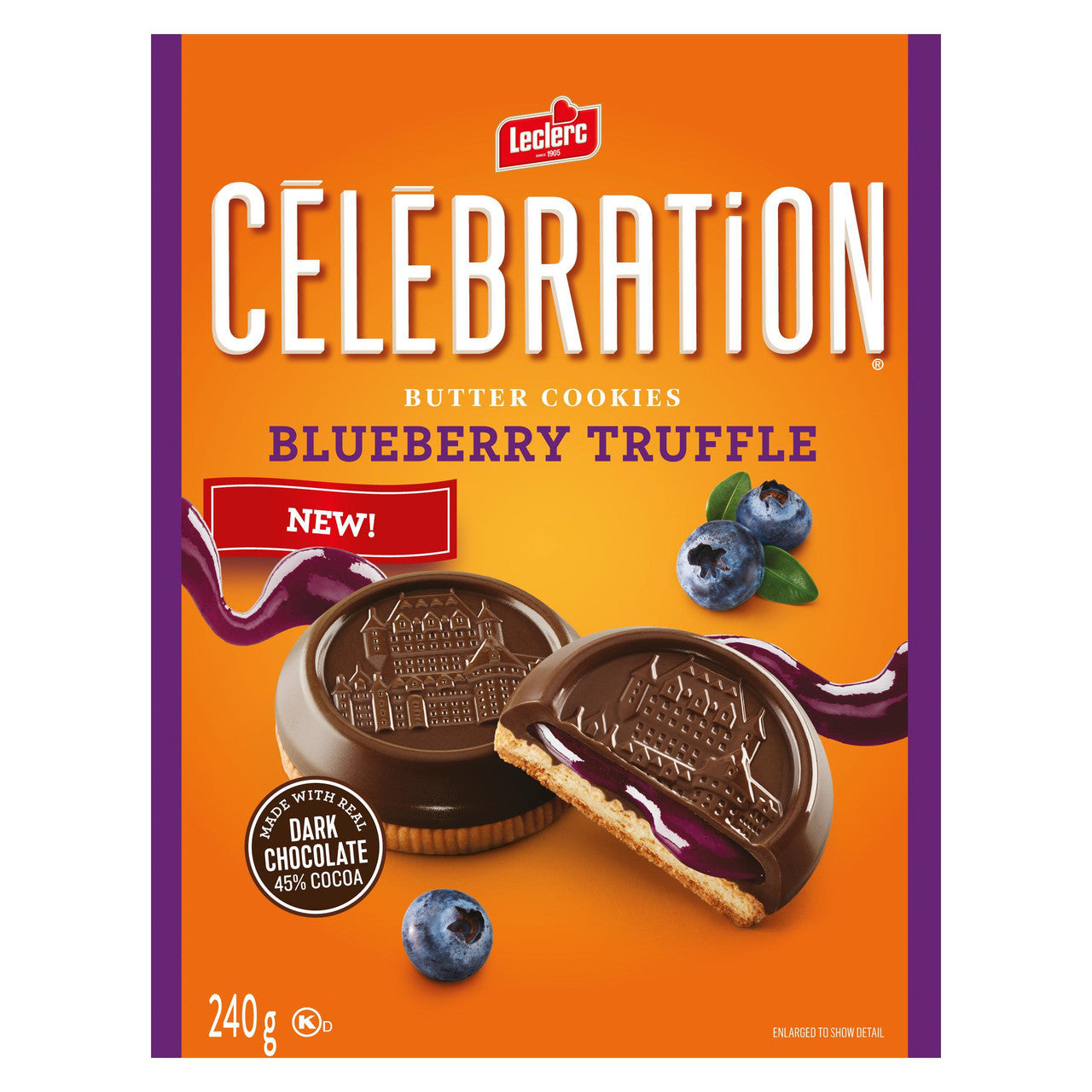 Leclerc Celebration Blueberry Truffle Cookies, 240g/8.5 oz. Box {Imported from Canada}