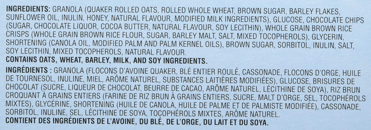 Quaker Chewy Chocolate Chip Bars- Club Size 48 Bars {Imported from Canada}