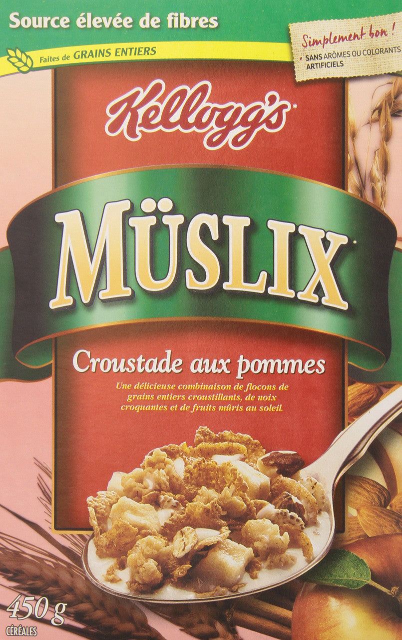 Kellogg's Muslix Apple Crisp Cereal 450g/15.9oz. (Imported from Canada)