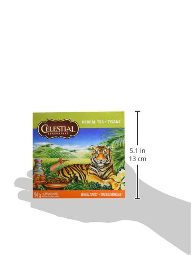 Celestial Seasonings Bengal Spice Herbal Tea, 40 Tea Bags per box, 1 box, {Imported from Canada}