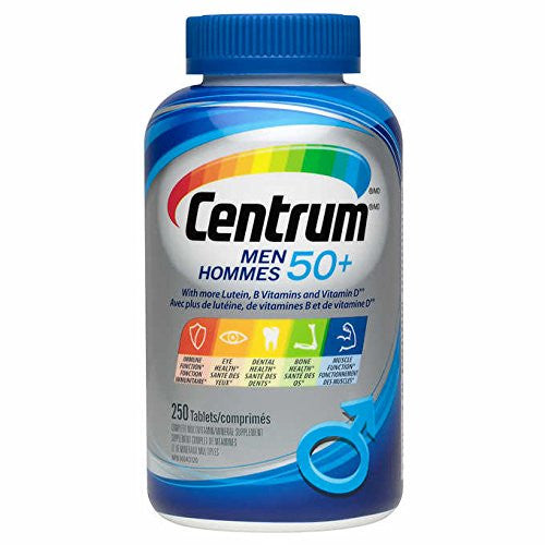 Centrum Multivitamin/mineral for Men 50+, 250 Tablets {Imported from Canada}