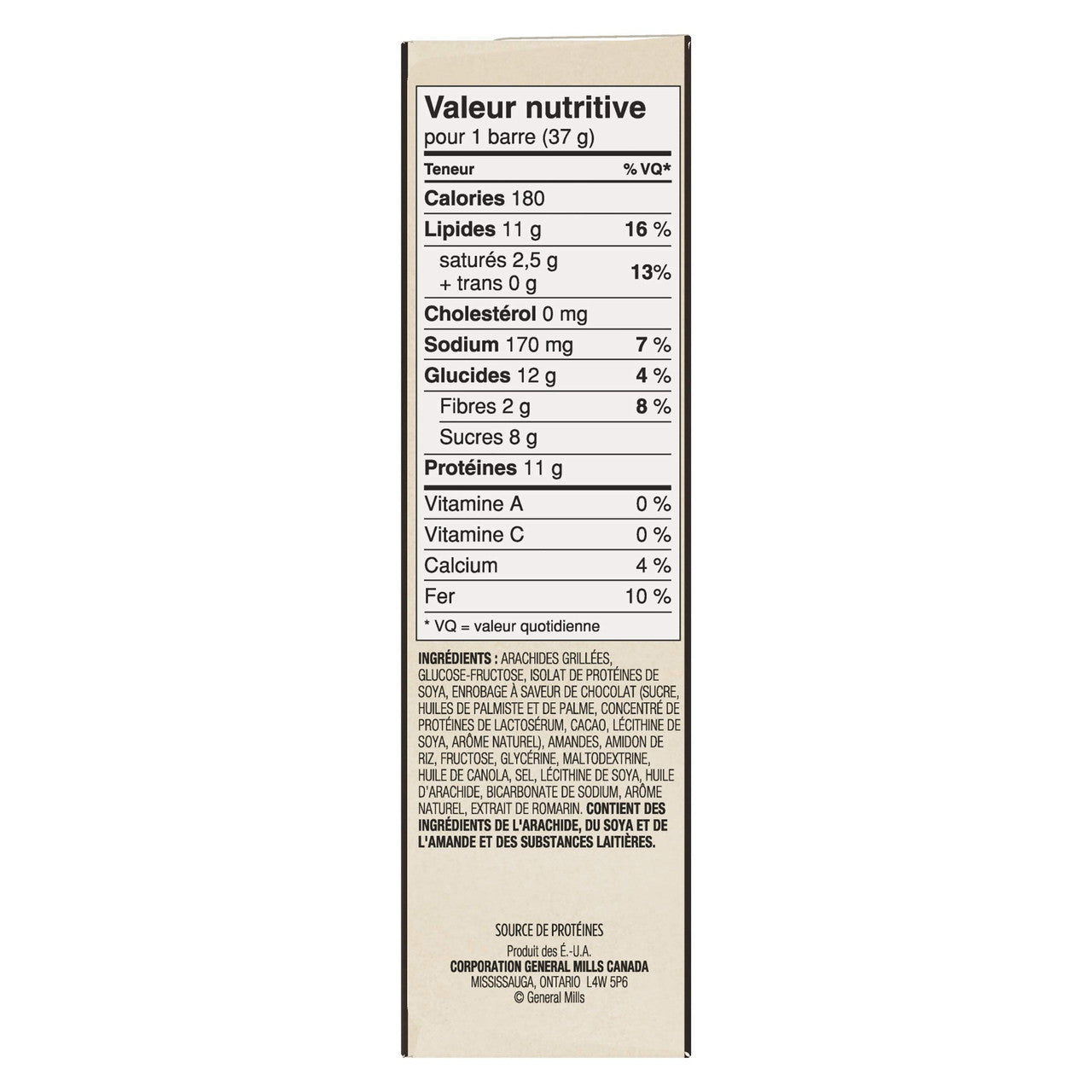 Nature Valley Protein Peanut Almond & Dark Chocolate Flavour, 4ct, 148g/5.2 oz.